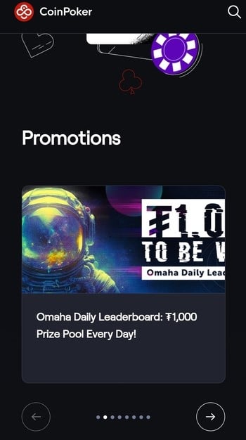 best omaha poker sites - CoinPoker mobile homepage