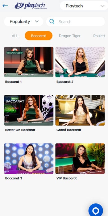 BK9 Live Baccarat