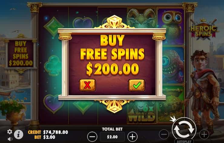Heroic Spins slot bonus buy - Techopedia