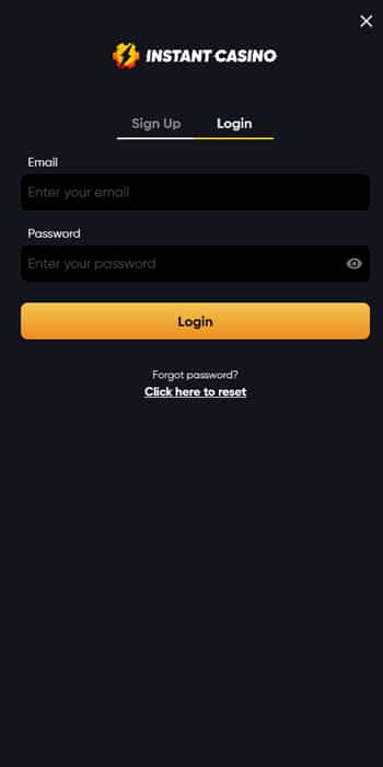 Login and Deposit