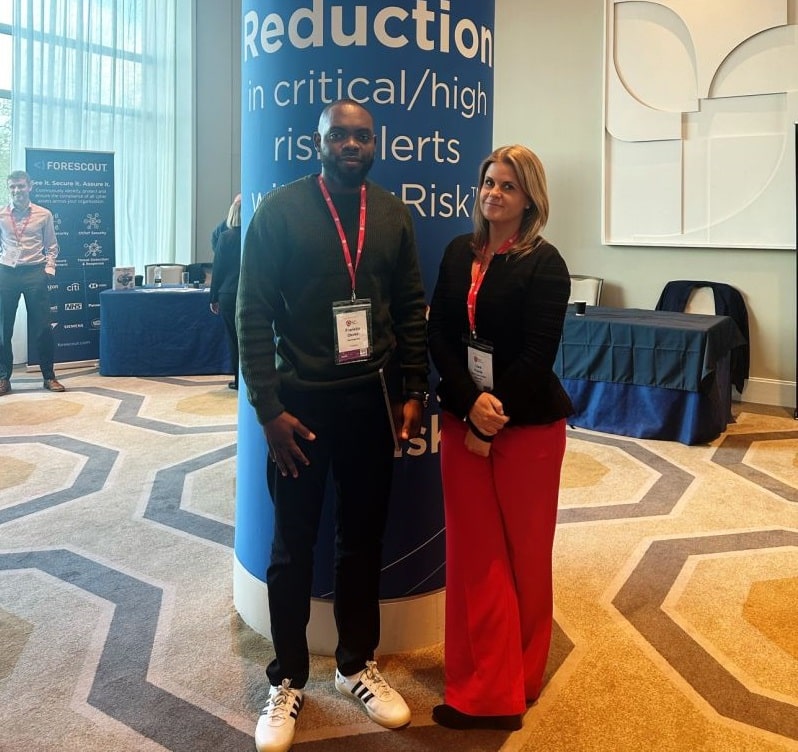 Franklin Okeke and Lisa Forte at the Qualys conference.