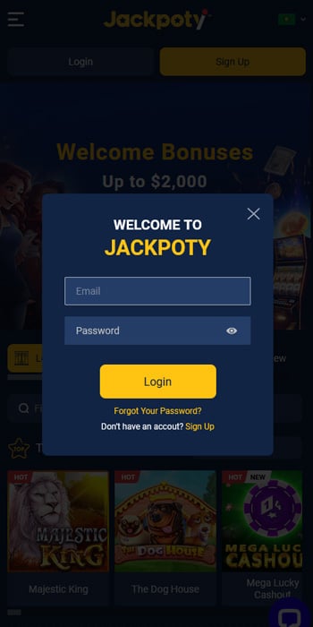 Login and Deposit