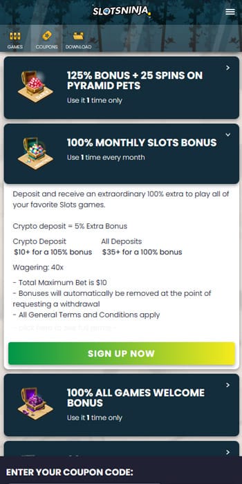 Slots Ninja Reload Bonus