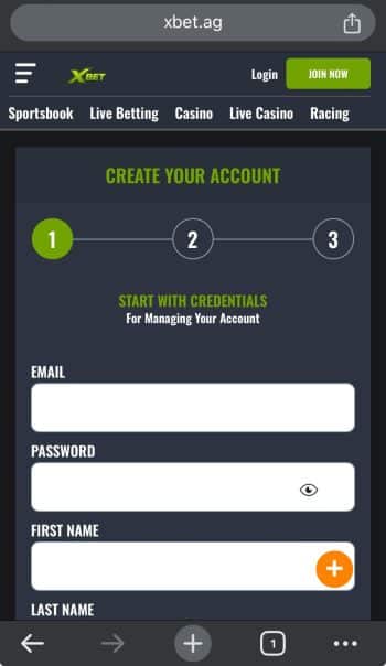 Enter Registration Details and XBet Promo Code