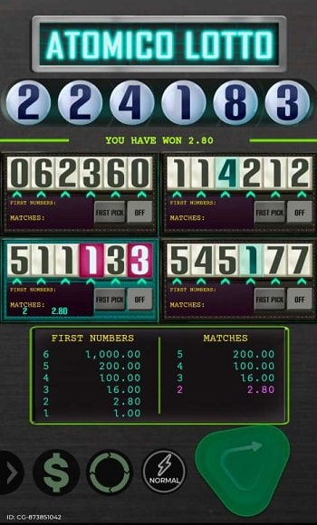 Atomico Lotto Game