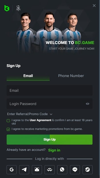 Create Your New Account