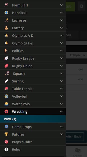 BetOnline WWE betting