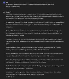 ChatGPT's Creative Writing Test