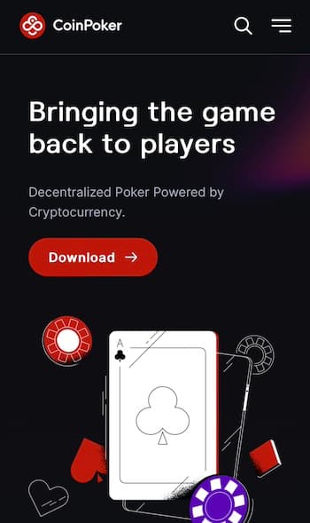CoinPoker ETH Poker Homepage