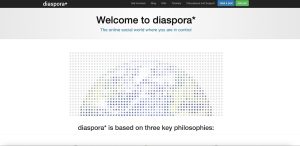 Diaspora open-source, decentralized social media platform. Source: Diaspora