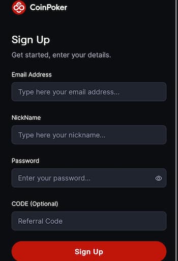 Fill Out the Sign Up Form