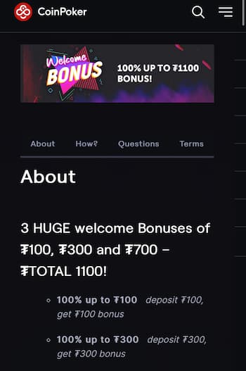 Online poker sign-up bonus