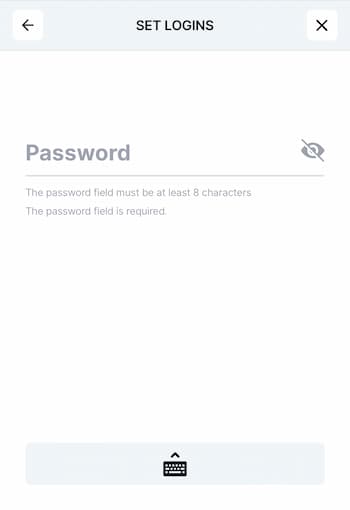 Enter Your Email Address & Set Login Details