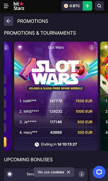 BitStarz promos - Slot Wars