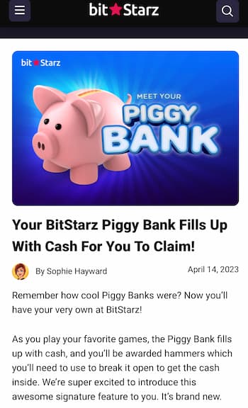 BitStarz Casino promotions - Piggy Bank