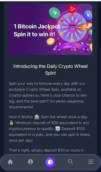 Crypto-Games.io Bitcoin jackpot