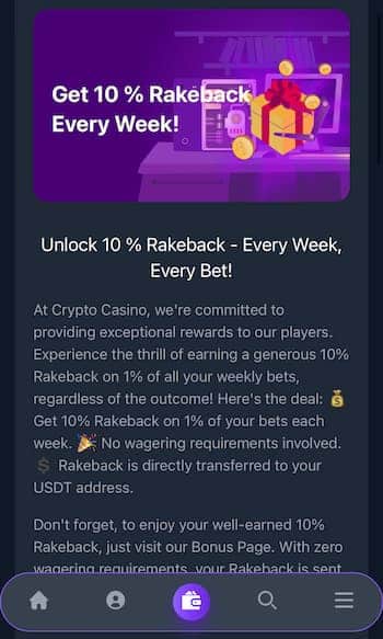 Crypto-Games.io rakeback