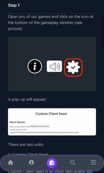 Crypto-Games.io Casino features
