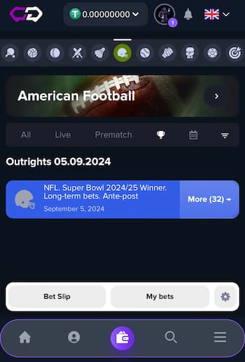 Sports bet types at Crypto-Games