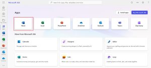 Microsoft 365 website. 