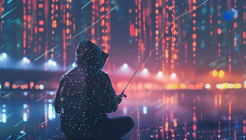 A hacker fishing