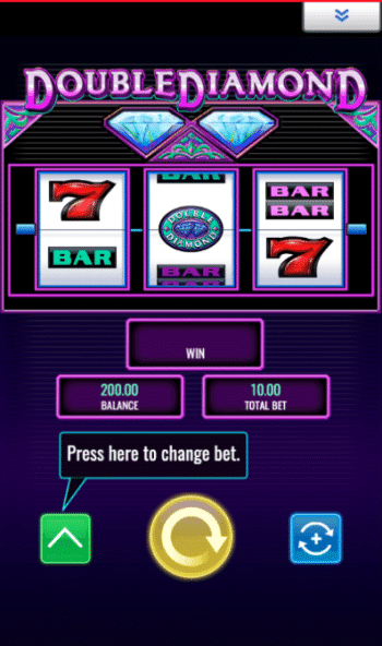Double Diamond Slot reels on mobile
