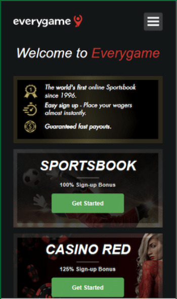 Everygame mobile landing page - Techopedia