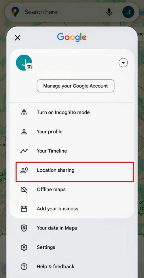 <strong>Select Location Sharing</strong>