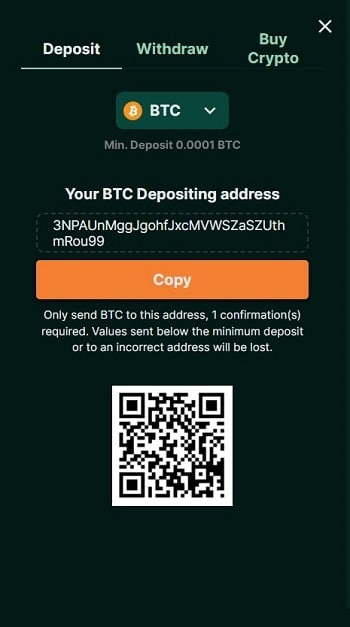 Deposit Bitcoin from Your eWallet