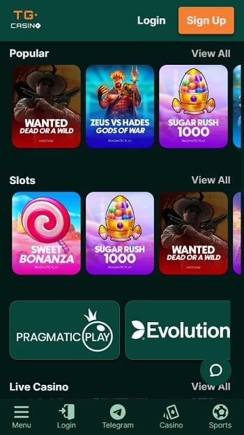 TG.Casino No Account Casino
