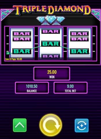 Triple Diamond Slot reels on mobile