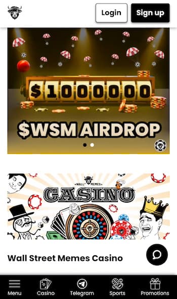 WSM Casino Bitcoin Casino Homepage