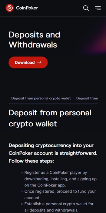 Login, Download and Deposit