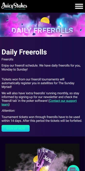 Juicy Stakes Freerolls