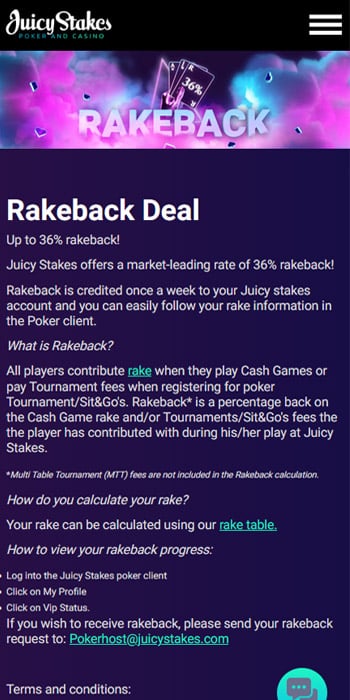 Juicy Stakes Rakeback