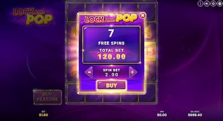 lock and pop bonus buy screen