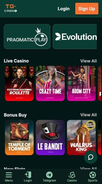 tg casino mobile