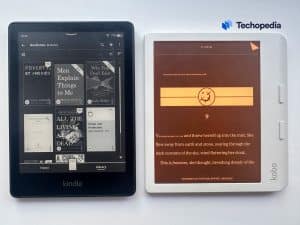 Kindle Paperwhite 5 vs. Kobo Libra Сolour: dark/night mode (Kobo only allows dark mode in text, not menu/library)