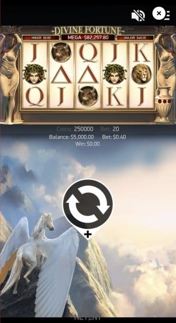 Divine Fortune jackpot slot on mobile