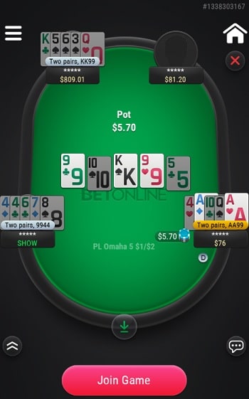Omaha 5 Mobile Poker