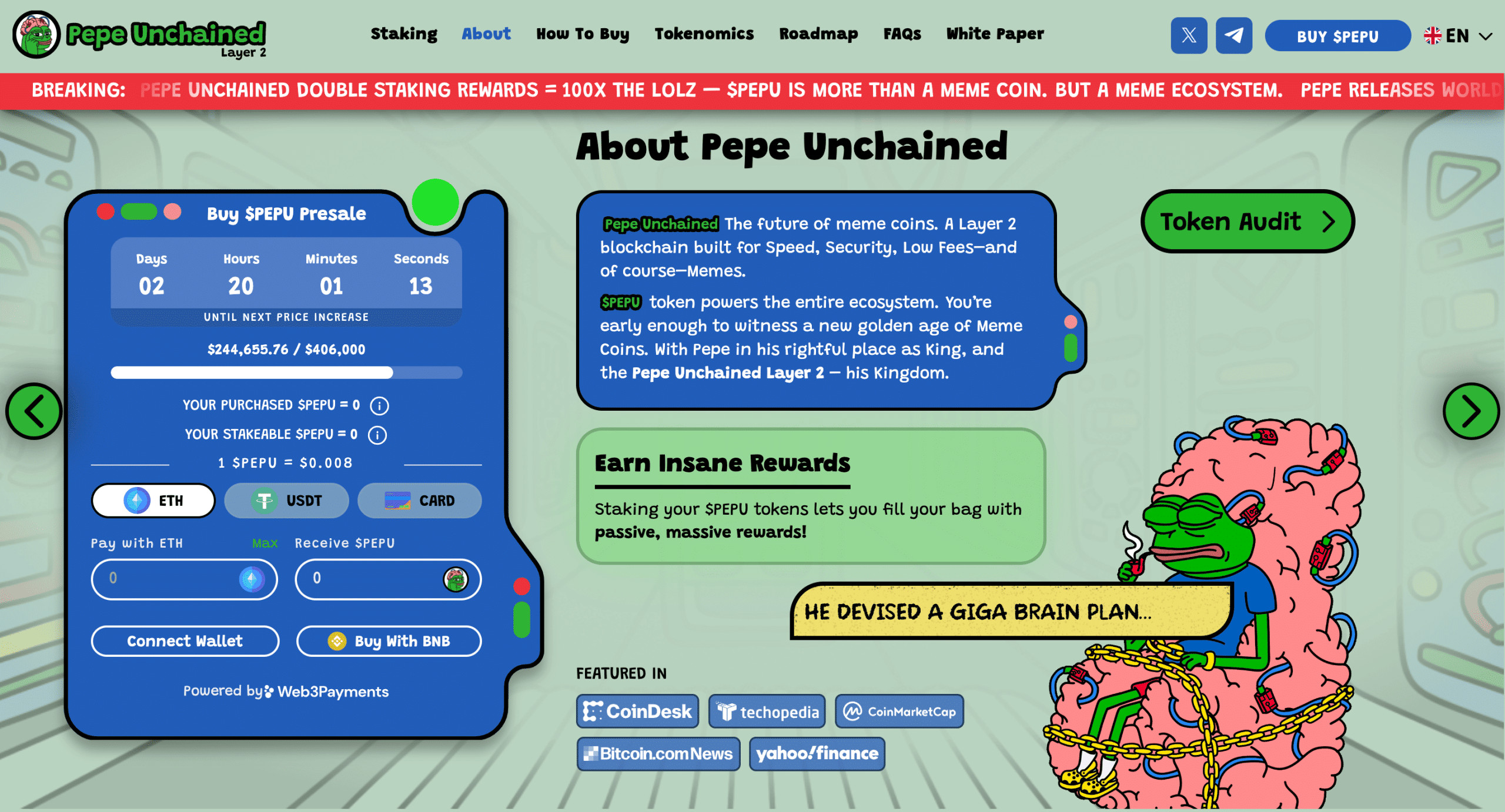 Pepe Unchained Price Prediction for 2024, 2025 & 2030
