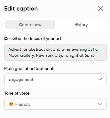 <strong>Edit Caption</strong>