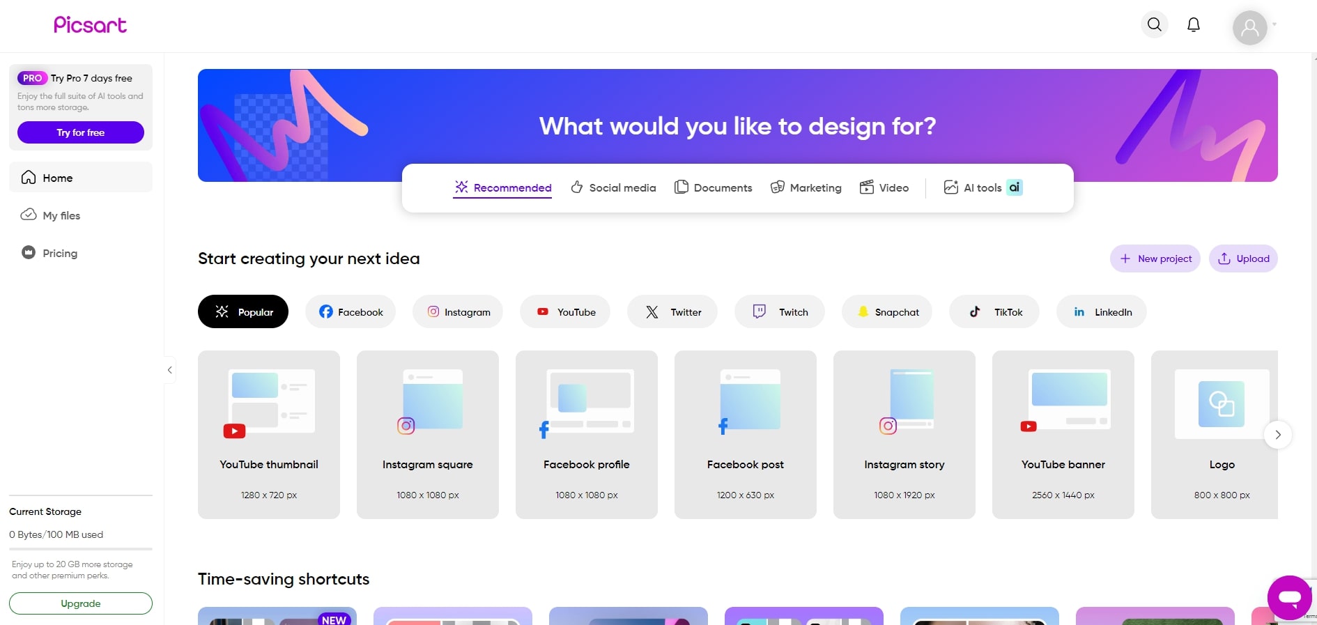 <strong>Begin on Picsart's Homepage</strong>