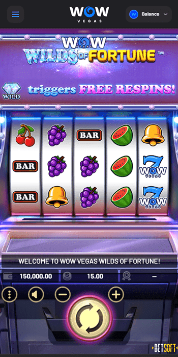 WOW Vegas Casino Screen