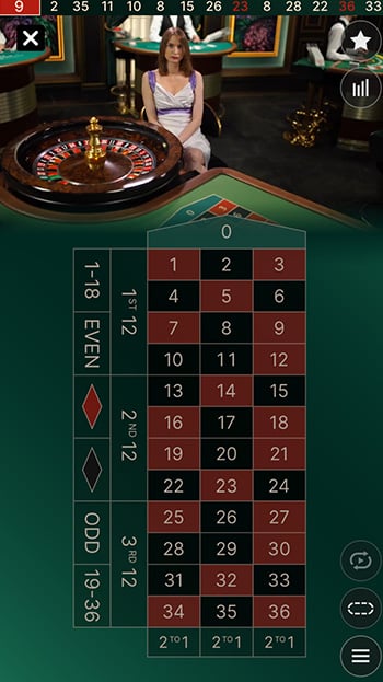 Live Dealer Roulette Mobile
