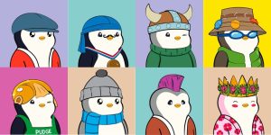 8 of 8,888 unique Pudgy Penguins NFTs