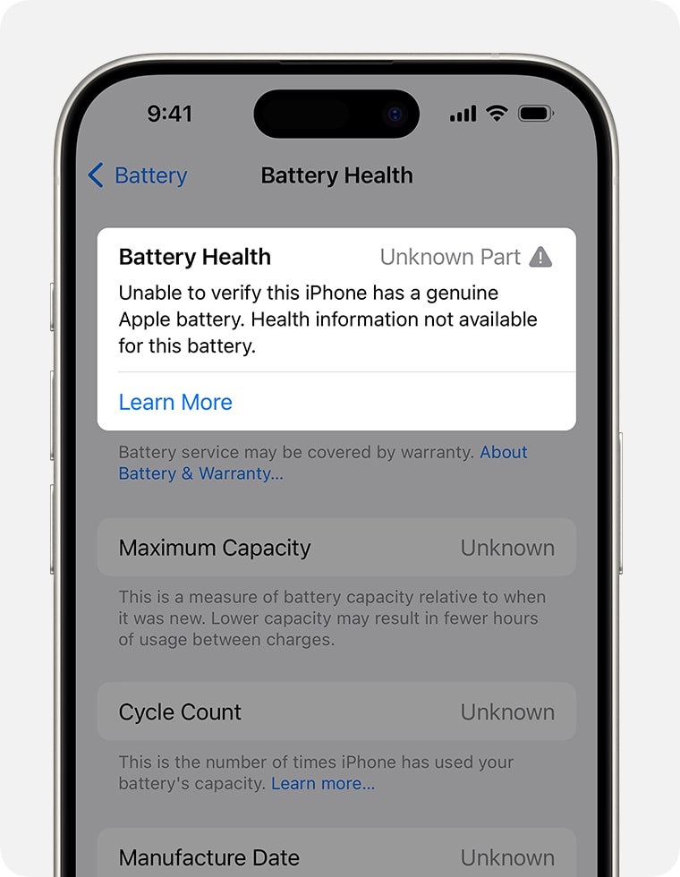 Battery authenticity check