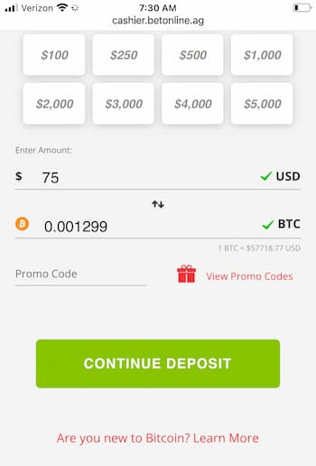 Enter a Bonus Code