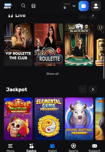 Win.city mobile site