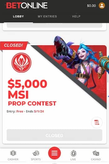Live esports gambling